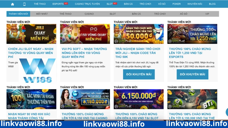 Khuyến mãi Wi88 đa dạng