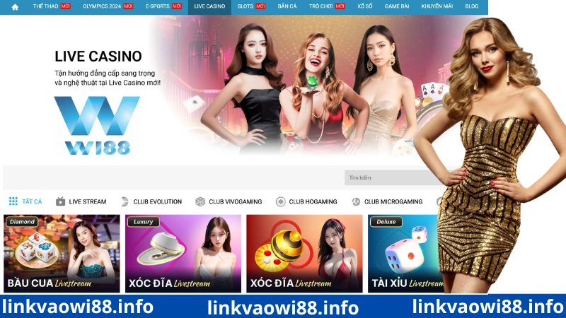 Sảnh live casino Wi88 đẳng cấp